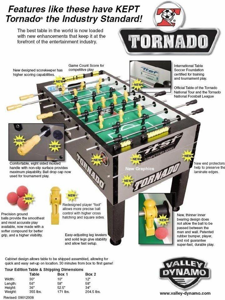 Tornado Foosball Brochure