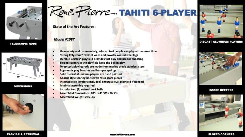 Rene Pierre Tahiti Outdoor 6 Player Foosball Table