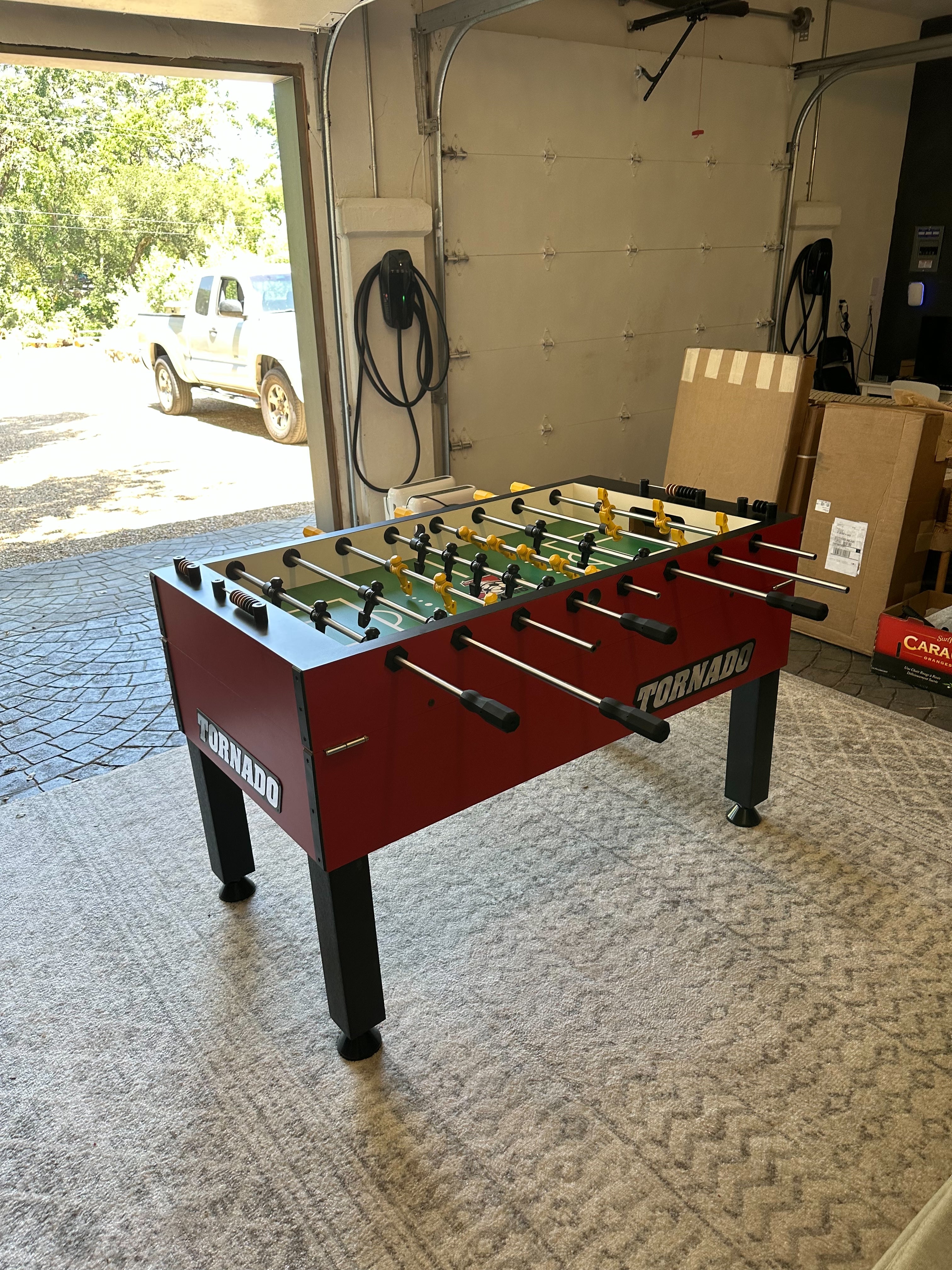 Tornado T-3000 Competition Foosball Table in Crimson Red Delivered and Assembled