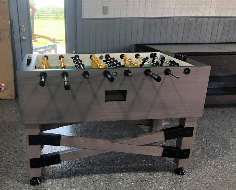 Tornado Rustic Furniture Foosball Table with Rustic Gray on Oak