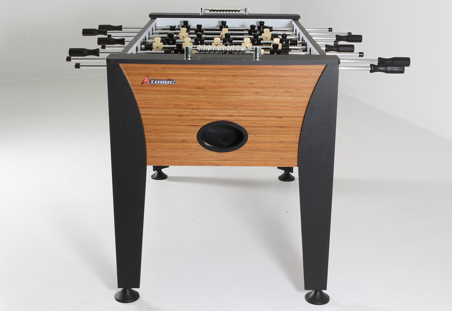 Side View of DMI Sports Atomic Foosball Table called Pro Force available at Foosball Planet.