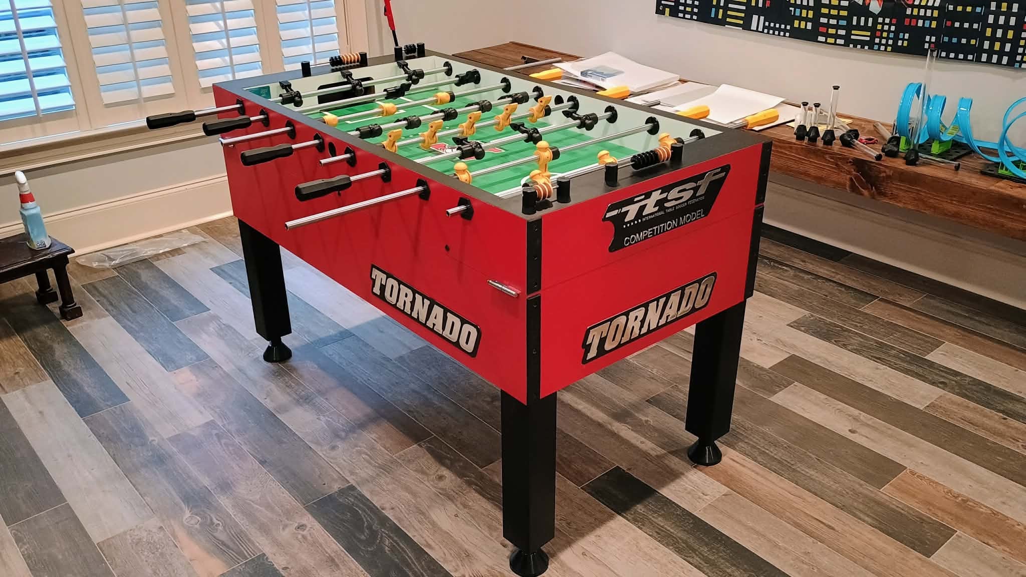Tornado T-3000 Competition Foosball Table in Crimson Red