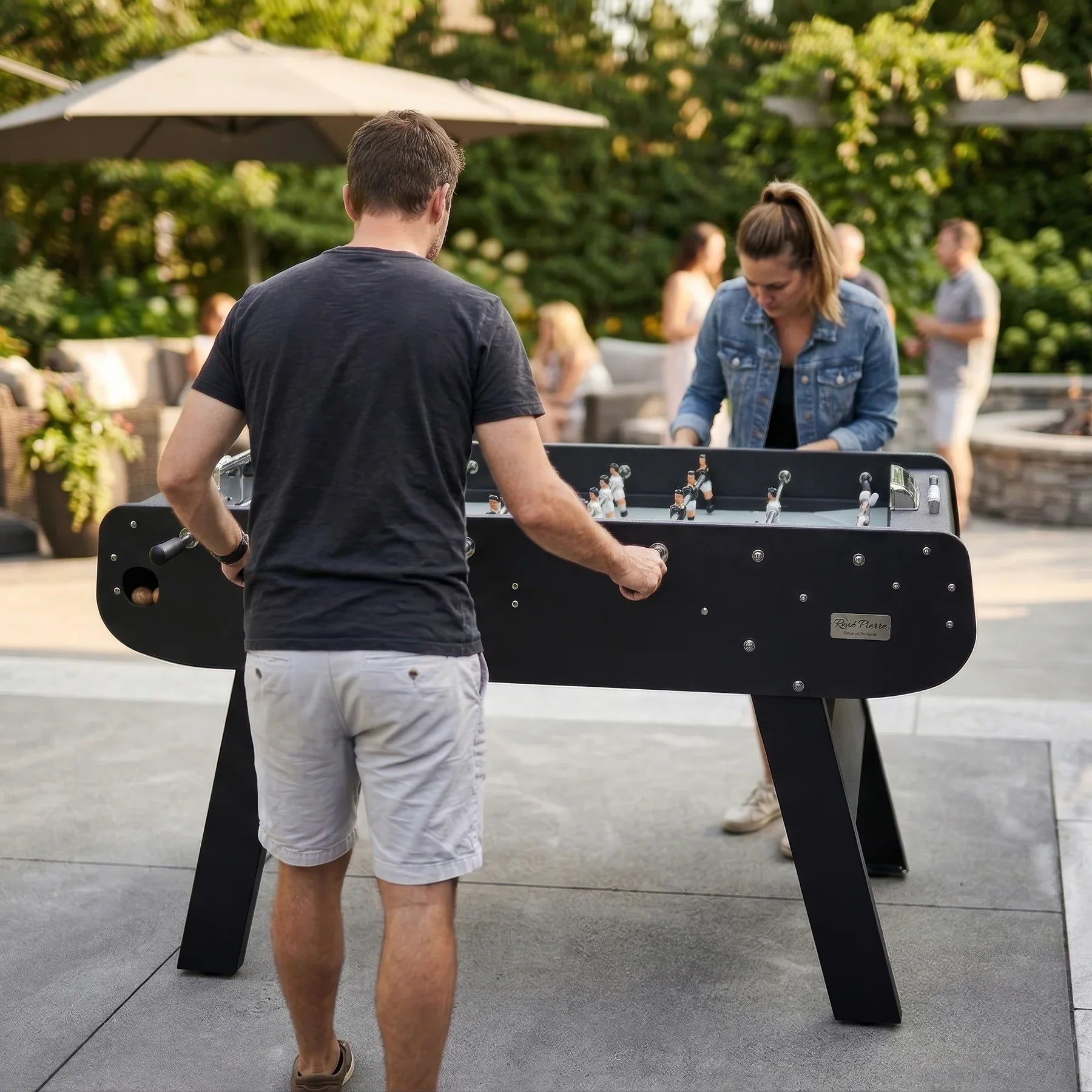 Rene Pierre Black Noir Tahiti Outdoor Weatherproof Foosball Table