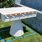 FAS Ciclope White Outdoor Foosball Table Free Entertainment Top - Cover & Balls