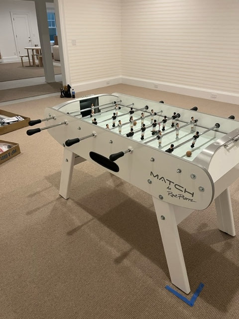 Rene Pierre Match Foosball Table in White French made Table