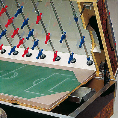Opened Coperto Foosball Table in Briar Wood (Coin-Op) by Garlando available at Foosball Planet.
