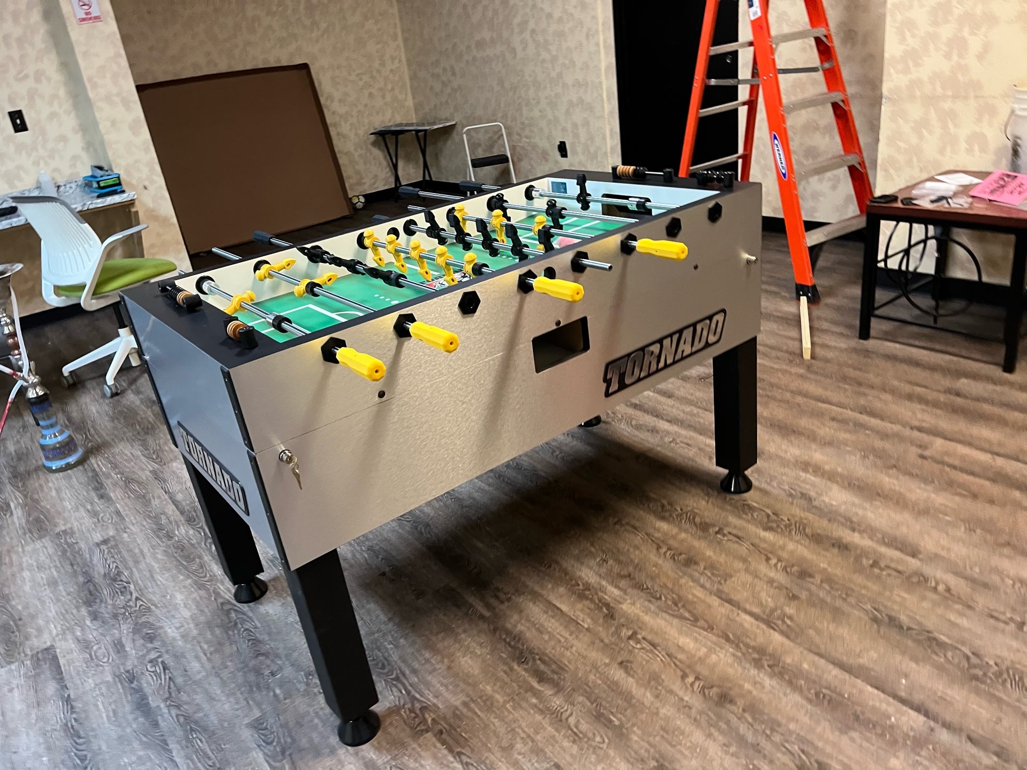Tornado Tournament T-3000 Competition Foosball Table in Silver white Glove delivery