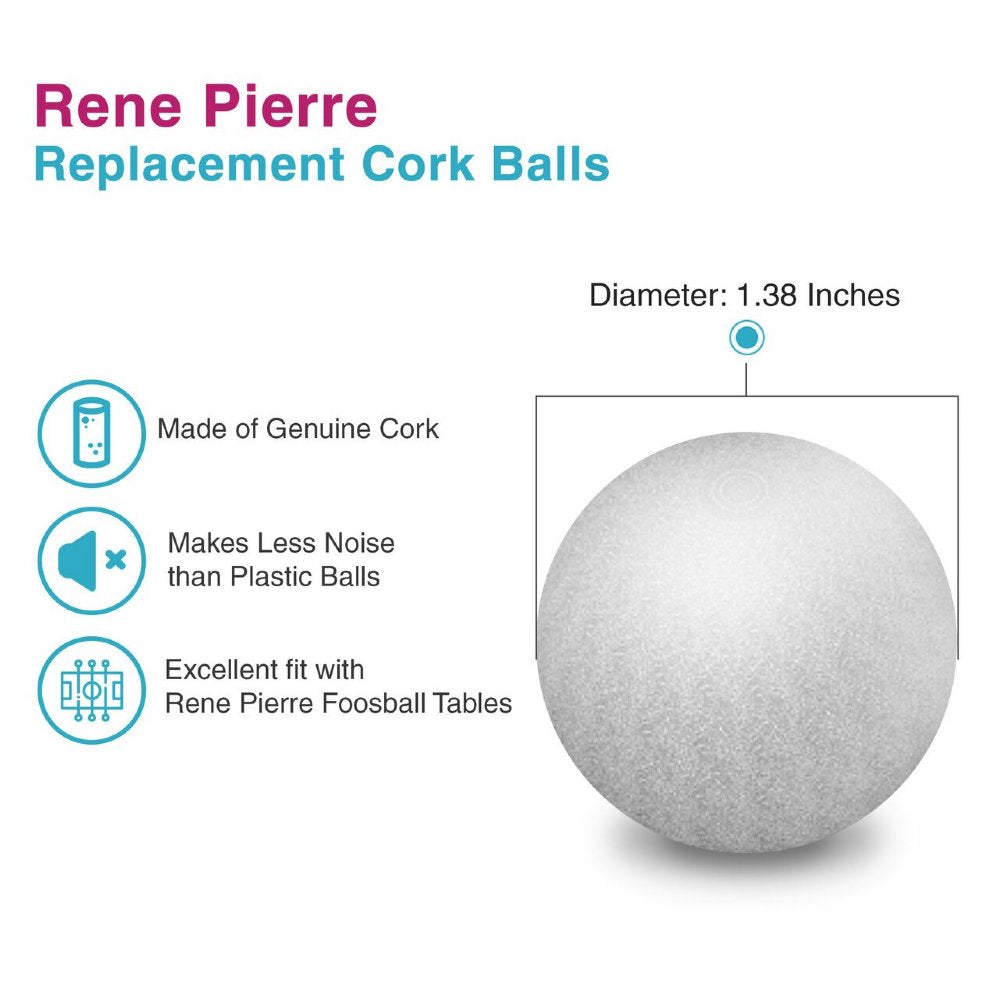 Rene Pierre Replacement Foosballs in White 10 Pack